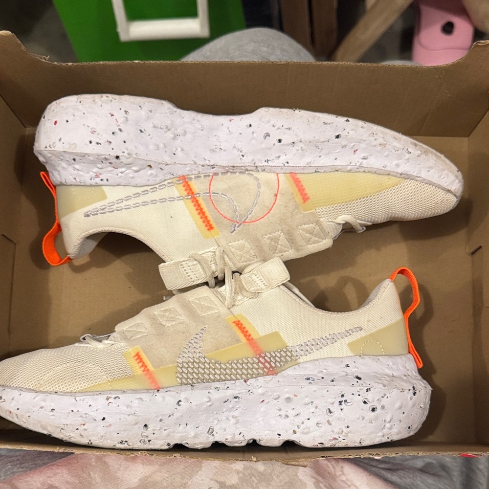 Nike Kids White and Orange Sneakers